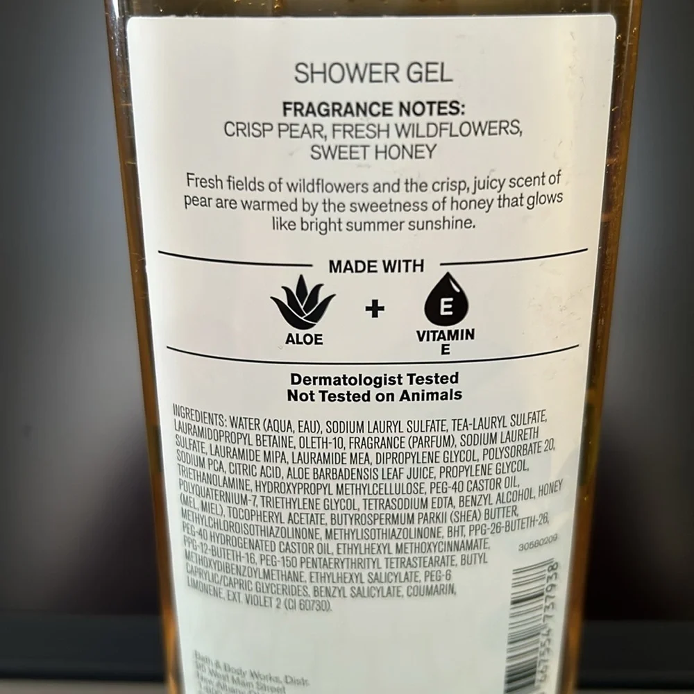 NWT** Bath & Body Works Honey Wildflower Bath Gel Aloe + Vitamin E + Pure Honey - Picture 2 of 3